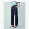 Giordano Women's Pleated Cotton Linen Cropped Pants