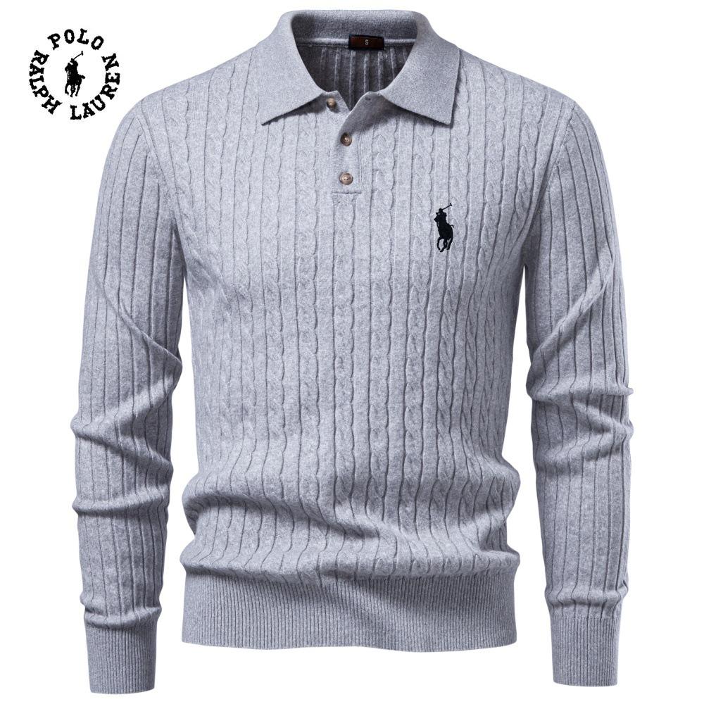 Unisex Polo Ralph Lauren Rudens/Žiemos Siuvinėtas Unisex Vilnonis Ilgomis Rankovėmis Švelnus ir Šiltas Megztinis Verslui ir Laisvalaikiui Unisex Megztinis