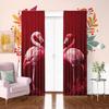 2 Pieces - Valentine's Day Flamingo - Printed Curtain 100% Polyester, Suitable for Home Decor (excluding Light Poles)