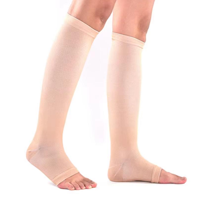 Calf Compression Stockings Pressure Stockings Elastic Open Toe Knee High Stockings Calf Support Leg Guards Long Calf Sleeves