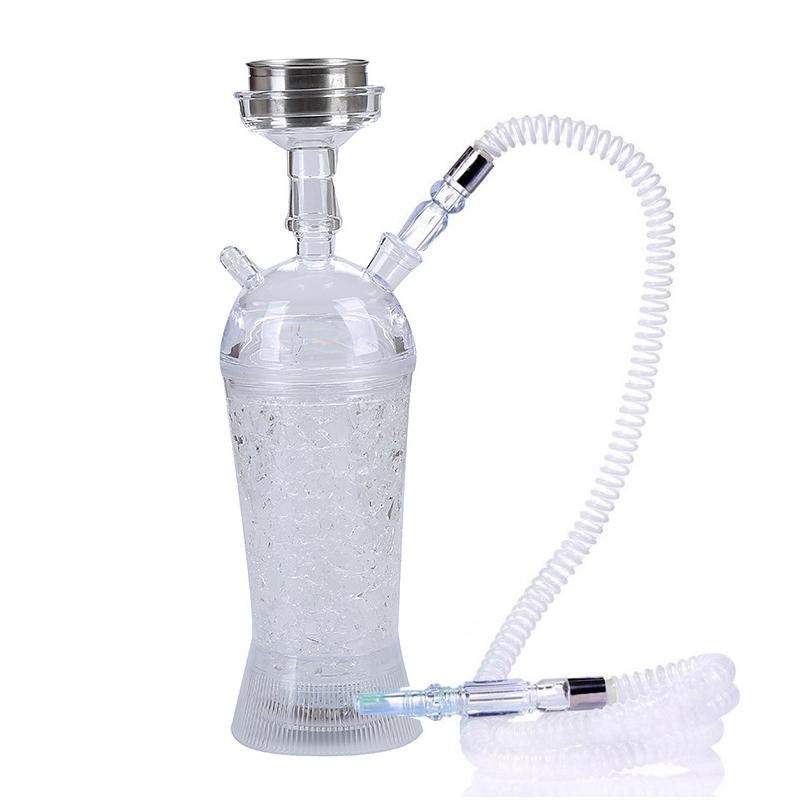 Portable Hookah Cup Set with LED Light and Shisha Accessories Acrylic Hookah Shisha Pipe Easy To Carry for Home Cars and Parties
