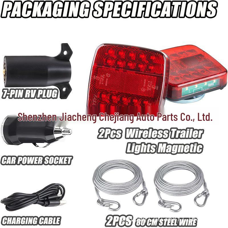 Rechargeable Magnetic LED Wireless Trailer Lights - Waterproof Tail Lights for Trucks and Campers