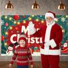 Winter Holiday Banner Santa Claus Figure Christmas Party Display Christmas Banner Reindeer Design Christmas Celebration Banner