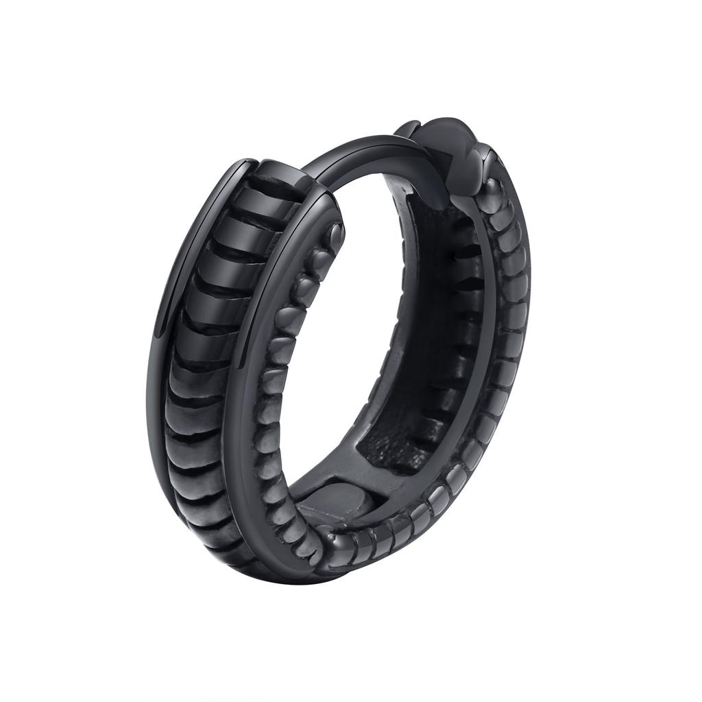 Vnox Retro Dragon Head Huggie, Vintage Stainless Steel Men Hoop Earrings, Cool Tranditinal Chinese Lucky Almut Boy Jewelry
