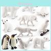 Conjunto de Figuras de Animais Árticos Realistas Incluindo Pinguim Urso Polar Raposa Ártica Foca Lobo e Coruja Para Decoração de Casa