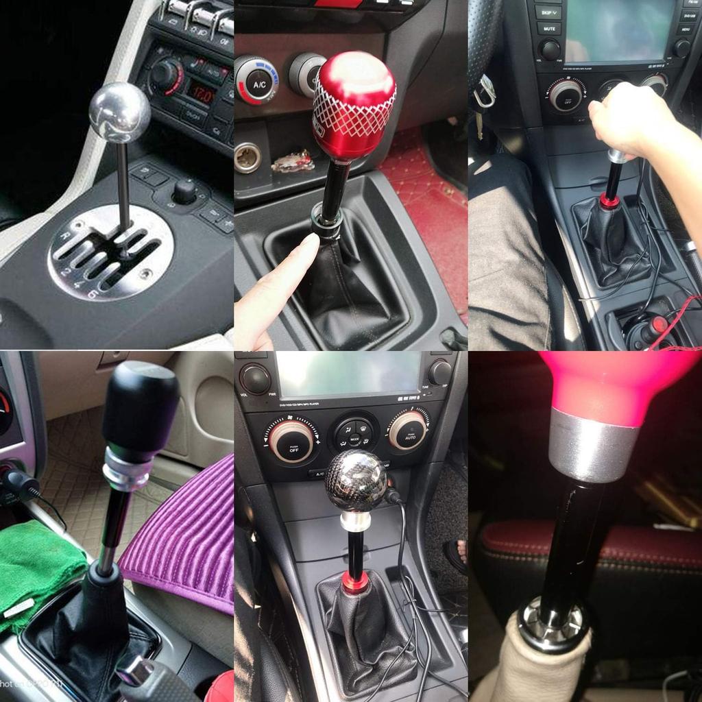Pursuestar 6 Inch Long Black Aluminum Shift Knob Extender Extension For 5 6 Speed Manual Gear Shifter Lever M12 12X1.25