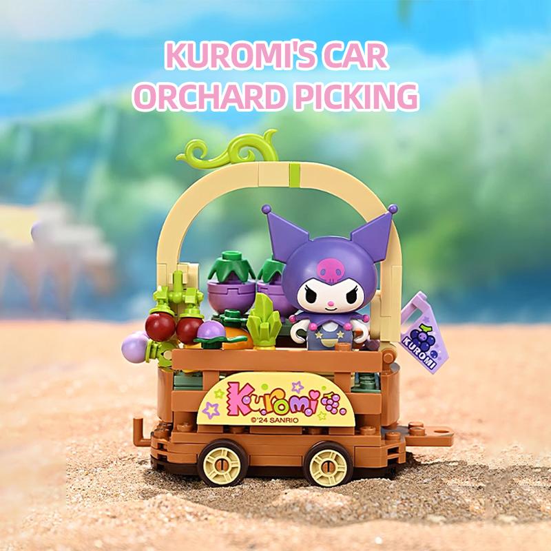 Sanrio Flower Car Series Building Blocks Kuromi Hello Kitty Melody Anime Doll Figure Model Bricks DIY Toys Gifts For Children