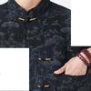 Men's Lightweight Mandarin Collar Printed Shirt Summer Chinese Style Cotton and Linen Casual Wear Top M-5XL