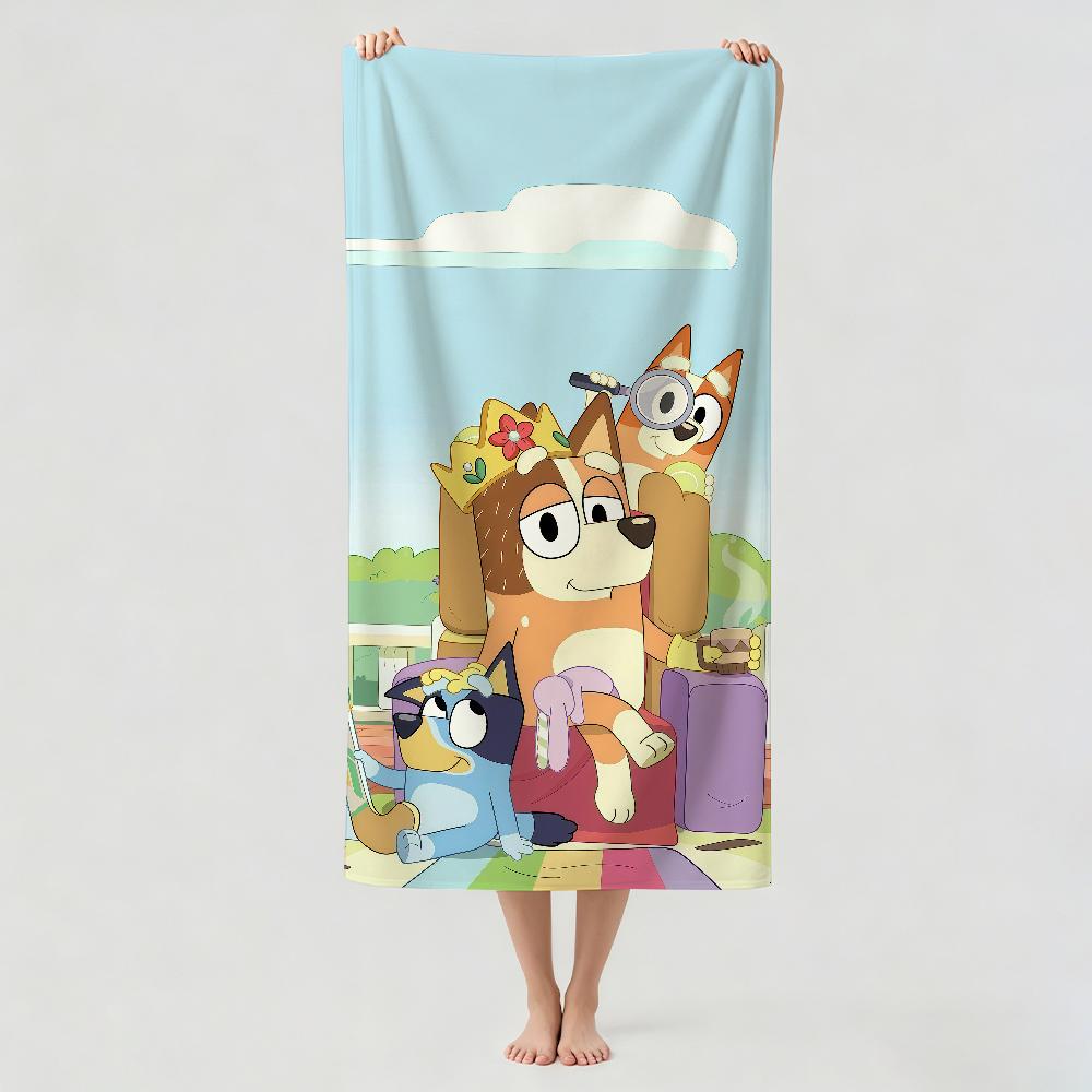Cartoon cute B-Bluey Towel Drying Bath Towel Applicable To Light Swimming Camping Yoga Beach Out