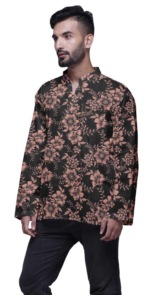 Atasi Cotton Ethnic Short Kurta For Boys Printed Party Wear Kurta For Men