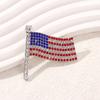 New Diamond-encrusted American Flag Brooch, Personalized Creative Fashion Collar Pin Full of Diamonds Flag Pin Brooch