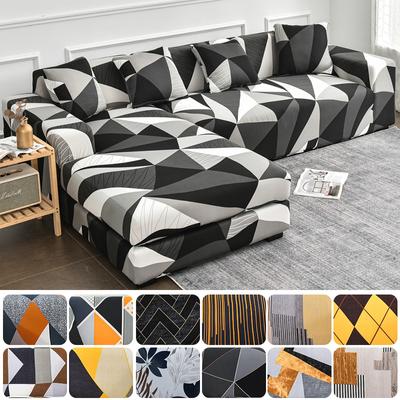 Geometric Corner Sofa Covers Couch Slipcovers Elastic Sofa Protector for Pets Kids Chaise Longue Cover L Shape Sofa Armchair