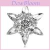 Snowflake Brooch Alloy Pendant With Water Drip Crystal For Women Men Winter Accessory