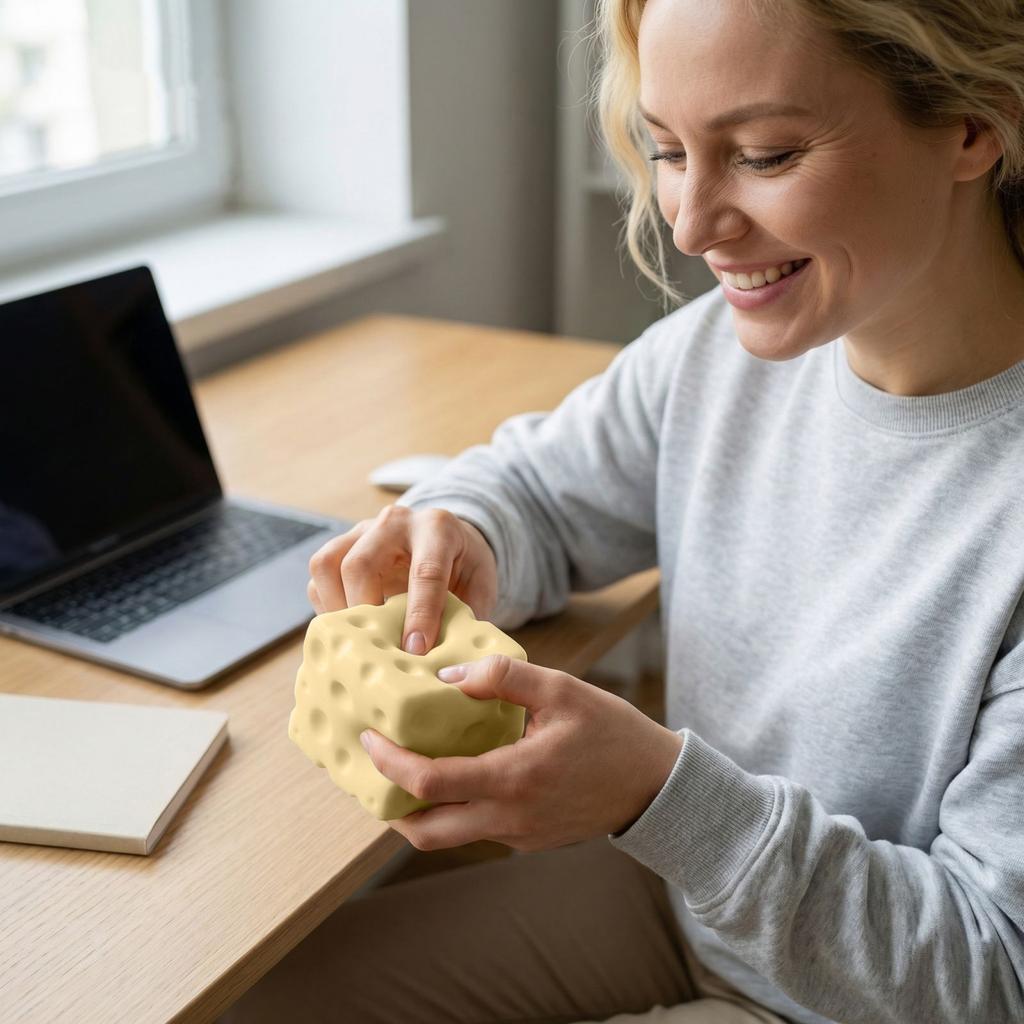 Foam Cheese Cube Shaped Stress Relief Toy Realistic Texture Lightweight Material for Home Office Desk Decoration Gift
