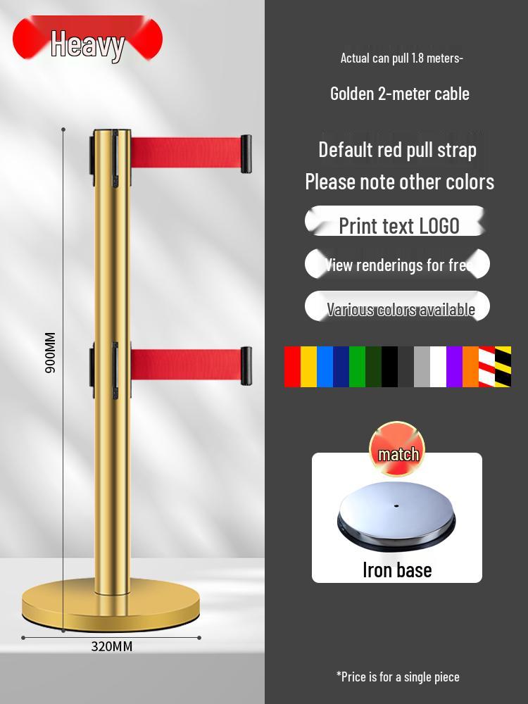 Retractable Queue Barrier Post with Belt