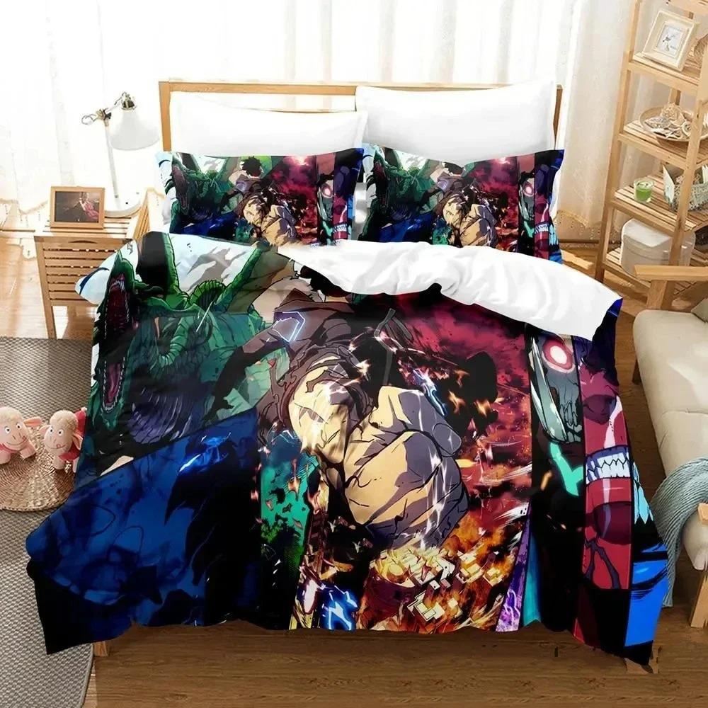 3D Print Fashion Anime SSolo Leveling Bedding Set Boys Girls Twin Queen King Size Duvet Cover Pillowcase Bed Boys Adult Bedroom