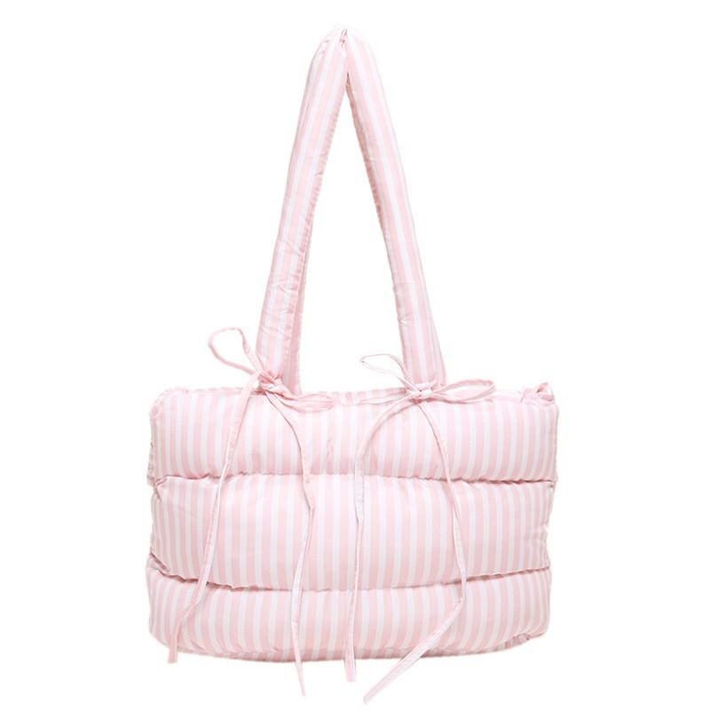 

Super Popular Niche Cotton Clothes Tote Bags Women In All-matching Work Commuting One-shoulder Underarm рожевий