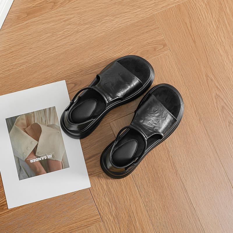 Spot! Small Muffin Thick Sole Heightening Retro Casual Open-toed Sandals Women's Summer Fashion Versatile Roman Women's Shoes