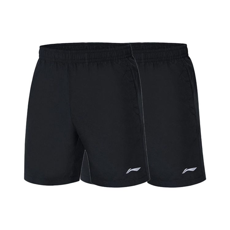 Li Ning Training Series Logo Mid Waist Straight Casual Shorts Men shorts Black AKSS561-1
