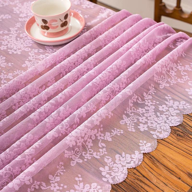 1pc Black Lace Tablecloth with Phoenix Tail Flower Embroidery for A Wedding, Suitable for Outdoor Parties and Home Decoration