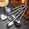 Stainless Steel Turner Long Handle Slotted Shovel Non-stick Kitchen Steak Cooking Spatula Burger Fried Egg Flip Over Shovel