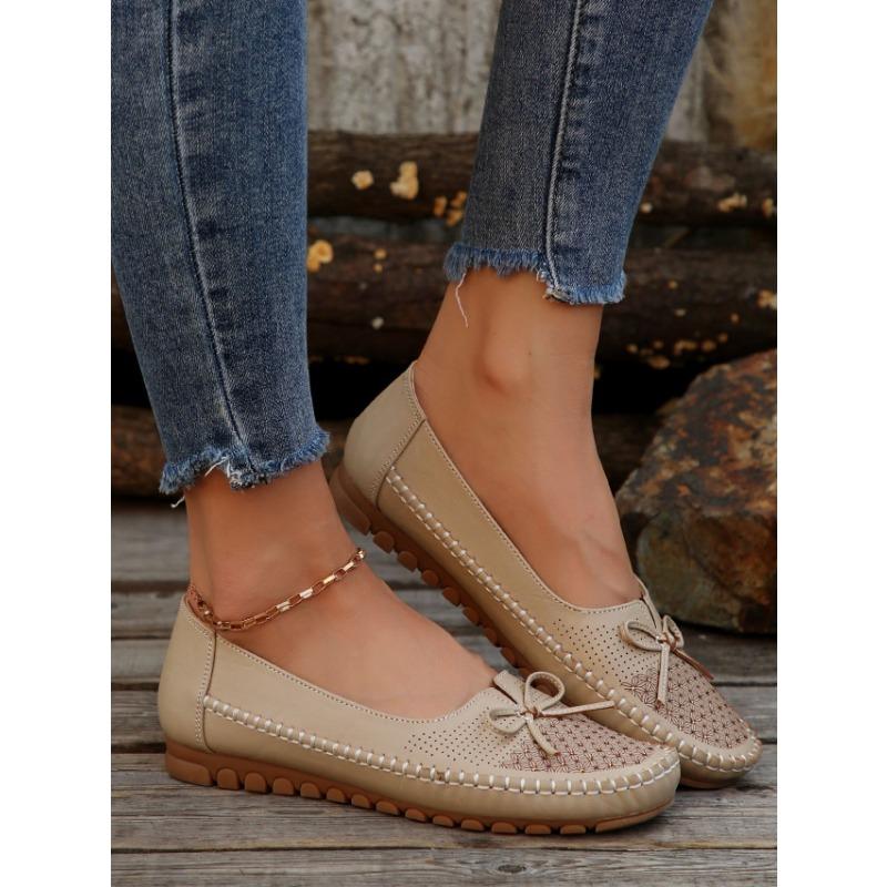 Large Size Single Shoes Female 2025 Spring and Summer New Fashion Wildcard A Stirrup Bean Shoes Non-slip Bow Single Shoes