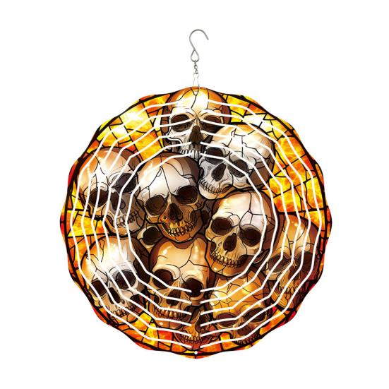 

Halloween 3D Wind Spinner Decoration Indoor Outdoor Garden Yard Porch Ghost Witch E