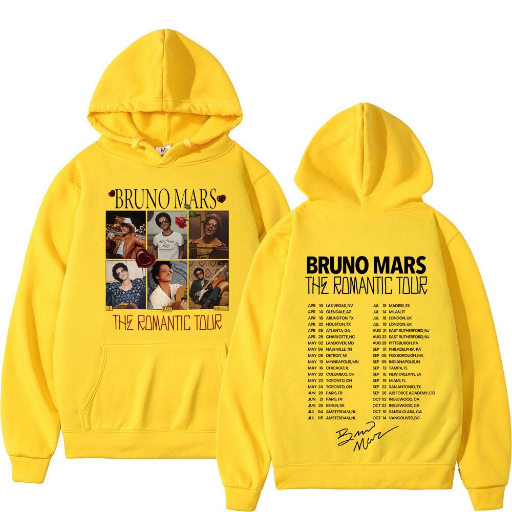 Bruno Mars The Romantic Tour Felpa Uomo Donna Moda Felpe Maniche Lunghe Pullover Regali per Fan