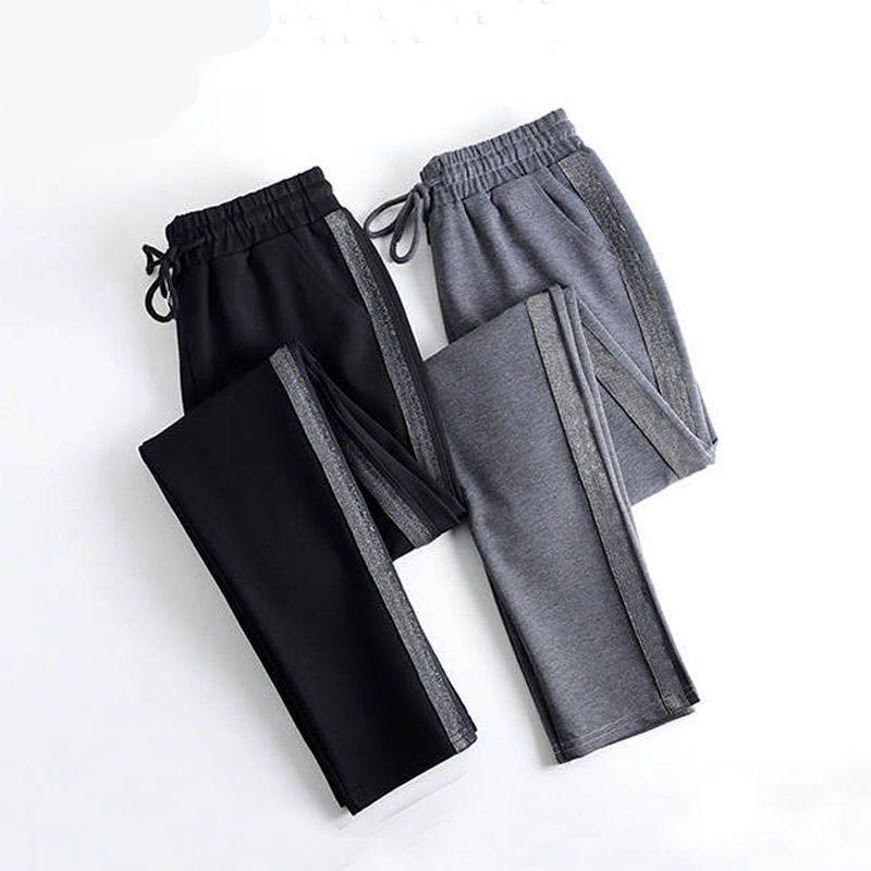 Harem Pants Spring, Summer, Autumn and Winter Black Loose Slim Sports Casual Pants Large Size Pants for Women