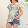 Summer Children's Casual Fashion Short-Sleeved V-Neck Hawaiian Girls' Top
