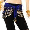Lady Women Belly Dance Hip Scarf Accessories 3 Row Belt Skirt With Gold Bellydance Tone Coins Waist Chain Wrap Adult Dance Wear