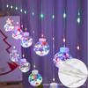 Santa Claus Christmas String Lights: Sphere Ornaments, Snowman Stars, Copper Wire Curtain Decor
