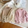 Mädchen Prinzessin Spitze Patchwork Pullover - 2025 Herbst/Winter Verdickter Warmer Gestrickter Pullover