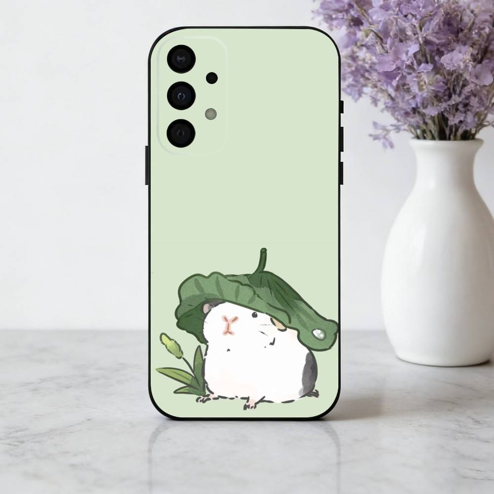 C-Cute-E C-Cartoon-N H-Hamster Phone Case For Samsung Galaxy A73,A72,A71,A70,A53,A52,A51,Soft Silicone Black Cover