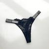 Rhinestone Lace Girl Thong Ultra-thin Hot Underpant See-through Ladies Thong Cotton File Women Briefs Sexy Panties