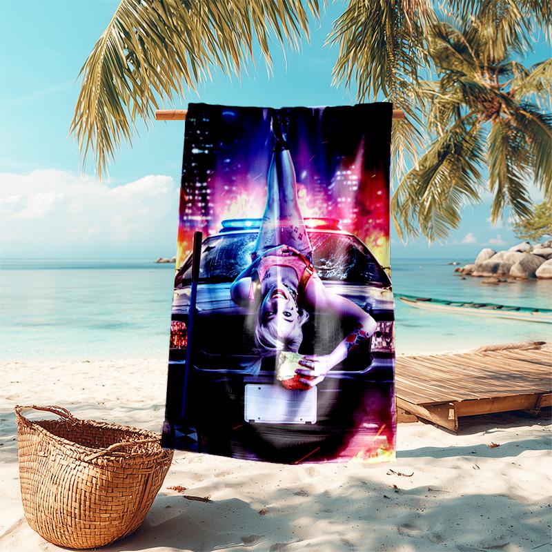 Cityscape Night Scene Beach Towel,quick Drying Absorbent Beach Toweloutdoor Sports Swimming Beach Towelsoft And Comfortable