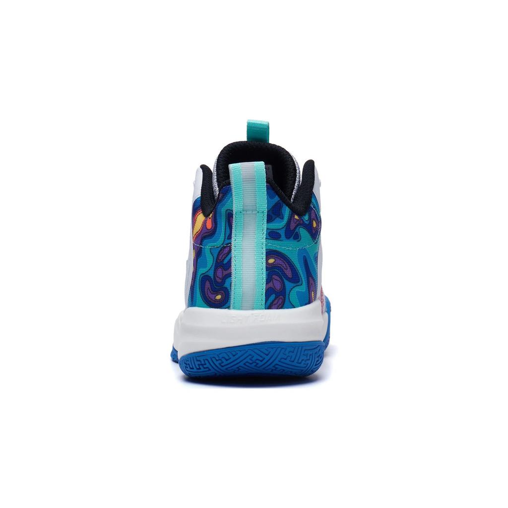 LiNing Pioneer Primary 3.0 Comfortable Non-Slip Wear-Resistant Rebound Low-Top Basketball Shoes Kids sneaker White Blue YKBT028-3