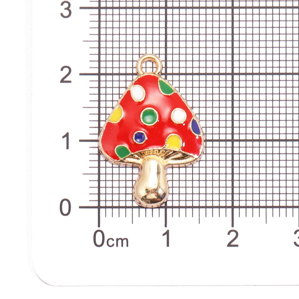 10Pcs Colorful Cute Enamel Red Mushroom Alloy Pendant for Women's Earrings Bracelet Jewelry Made of Charm DIY Necklace Ornaments