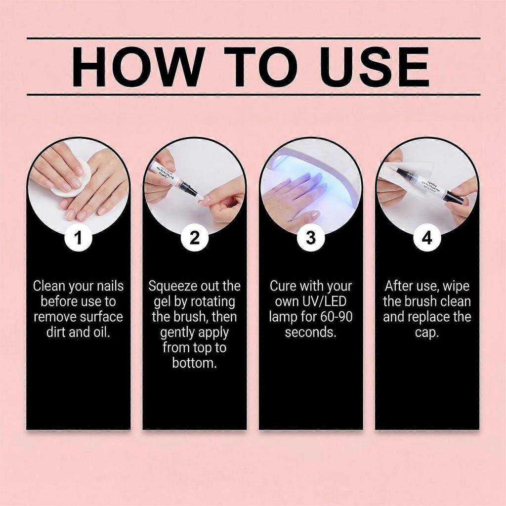 3-in-1 Gel Nail Polish Pen Set: 6-color Nail Polish Pen Set, One-step Nail Polish Pen Set, 4ml Travel Size