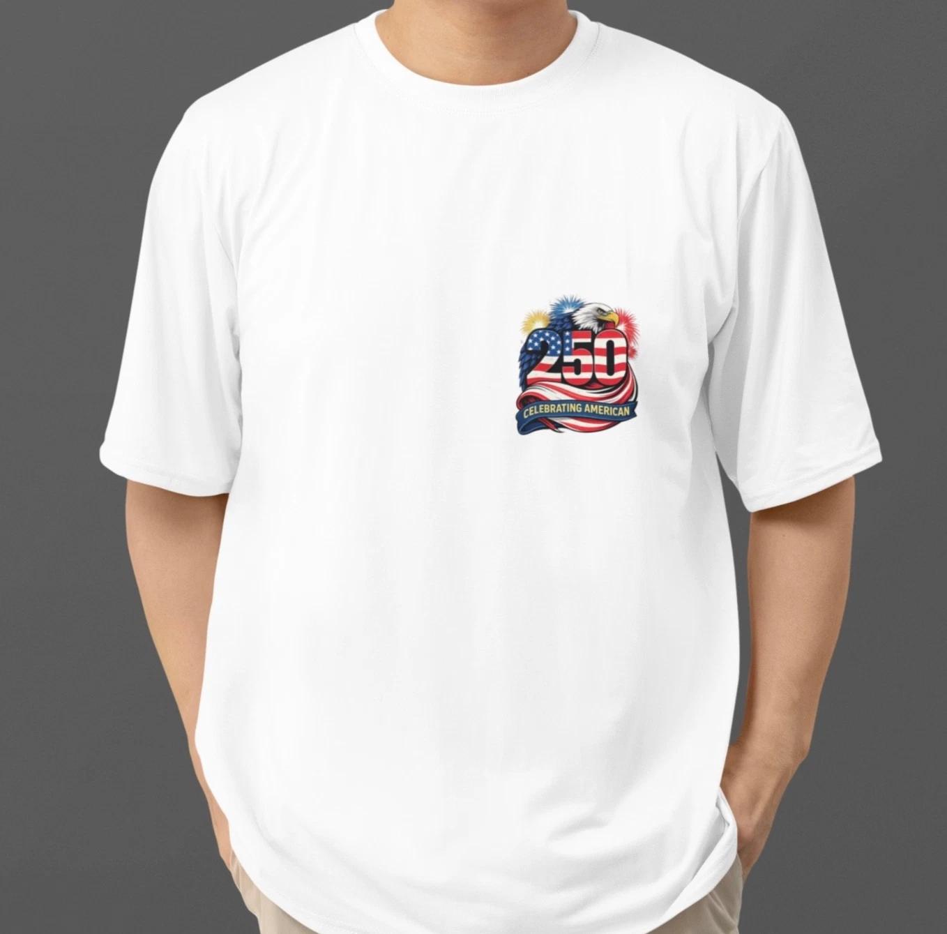 

250 Years American Celebration Shirt 1776-2026 Patriotic Eagle Tee Unisex Cotton S
