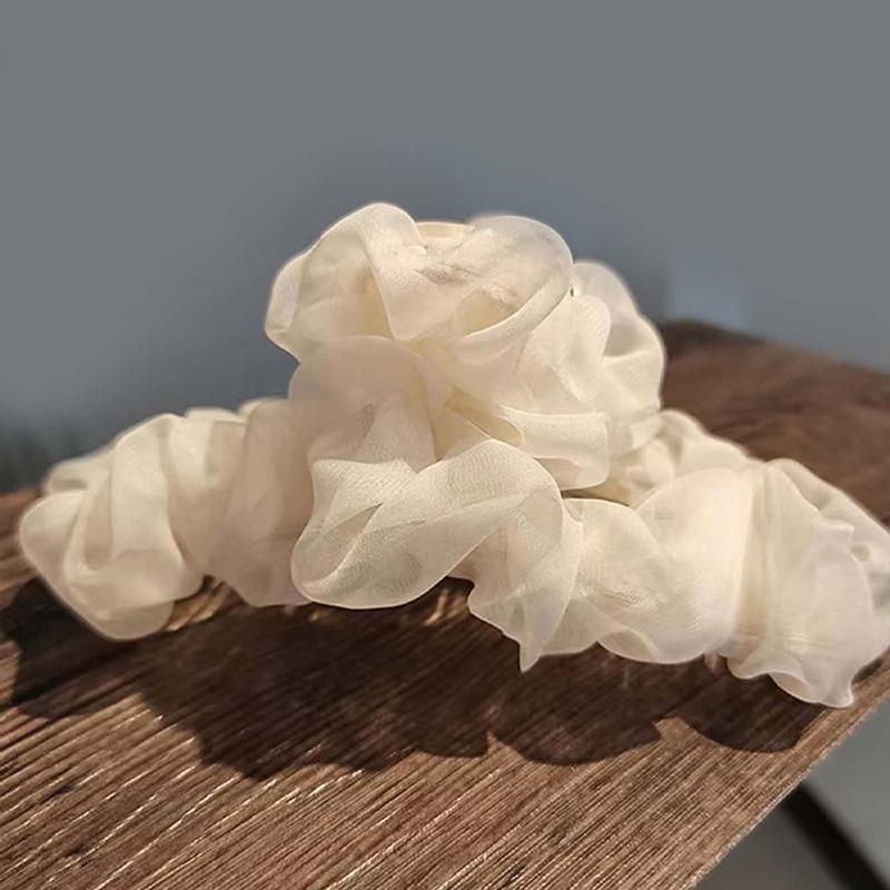 1pc Set of Women's Korean Pleated Mesh, Grasping Clip, Temperament Super Fairy Hair Clip, Hair Clip