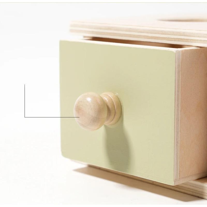 New Montessori Macarone Color Spinning Drum Match Coin Box Permanent Box Round Rectangular Box Kids Sensory Toys for Baby Gifts