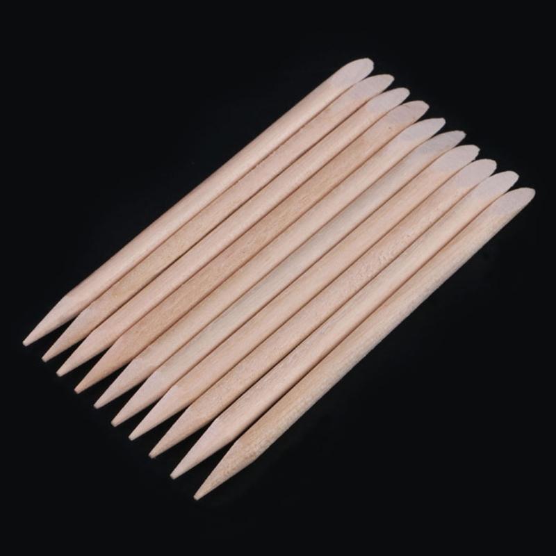 100× Orangenholzstäbchen für Nägel, Holz Nagelhautschieber Entferner für Maniküre Pediküre