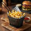Mini Fries Basket Black 350Ml Powder Coated For Serving Dishes