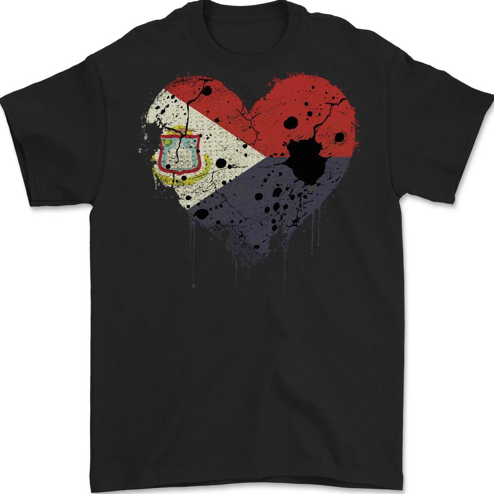 Love Flag Saint Martin Football Unisexs TShirt 100 Cotton S