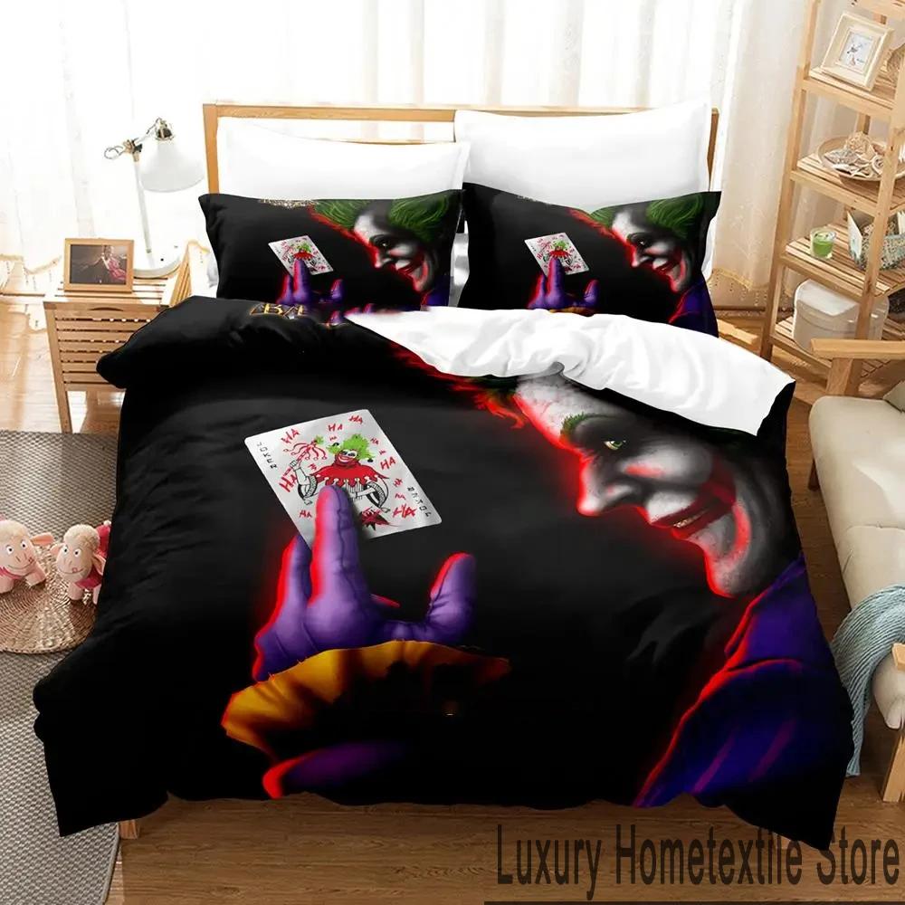 2D Print Joker Bedding Set Boys Girls Twin Queen King Size Duvet Cover Pillowcase Bed Boys Adult Home Textileextile