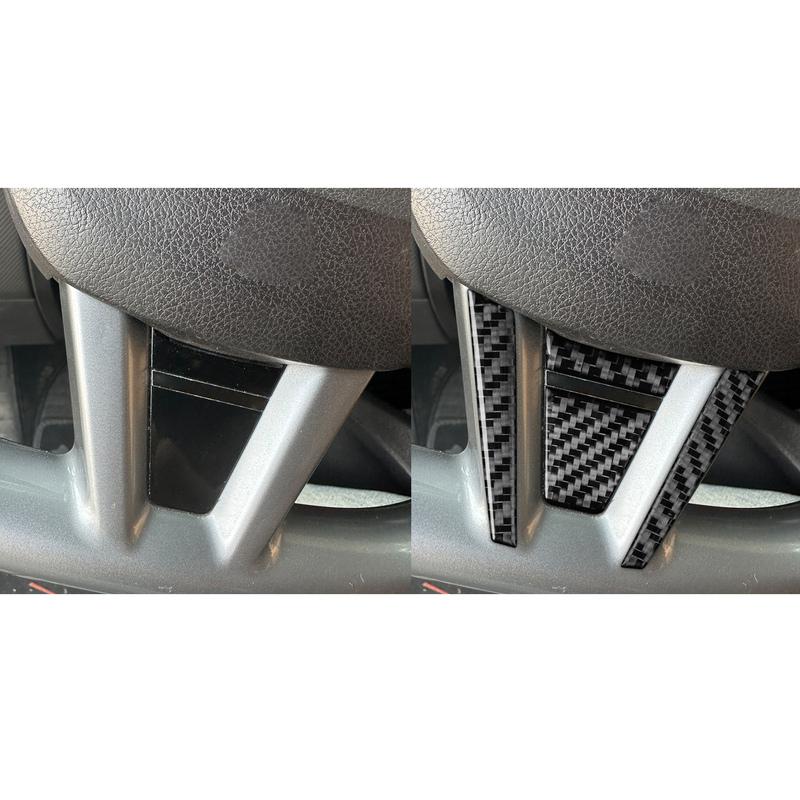 For SEAT Leon MK2 1P Cupra FR 2005—2012 Steering Wheel Chin Button Panel / 3K Carbon Fiber+ Resin / 3mm Anti-Scratch