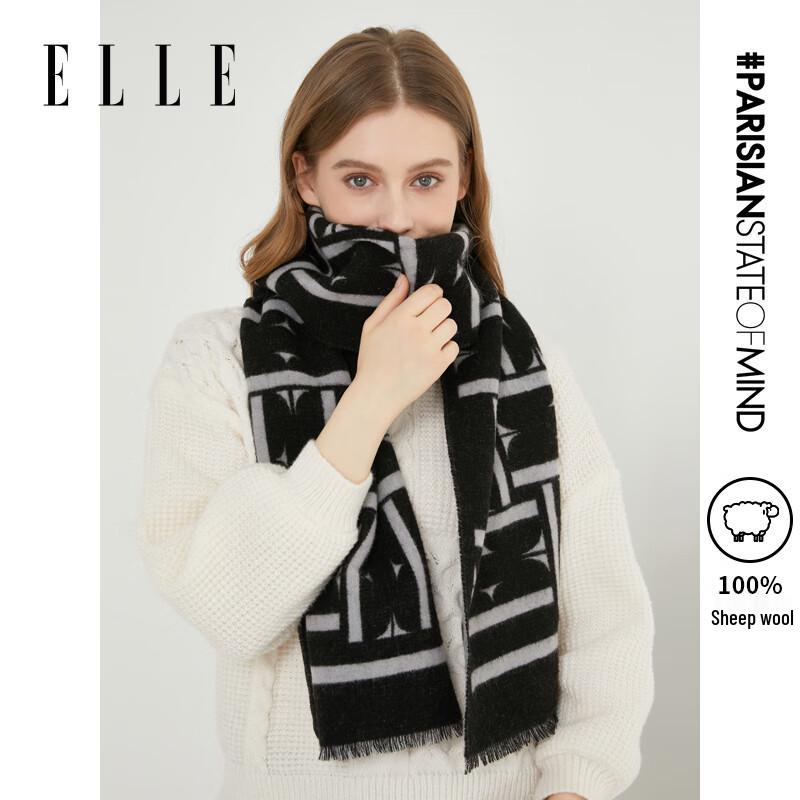 ELLE 100% Wool Scarf for Men & Women (Gift Box)
