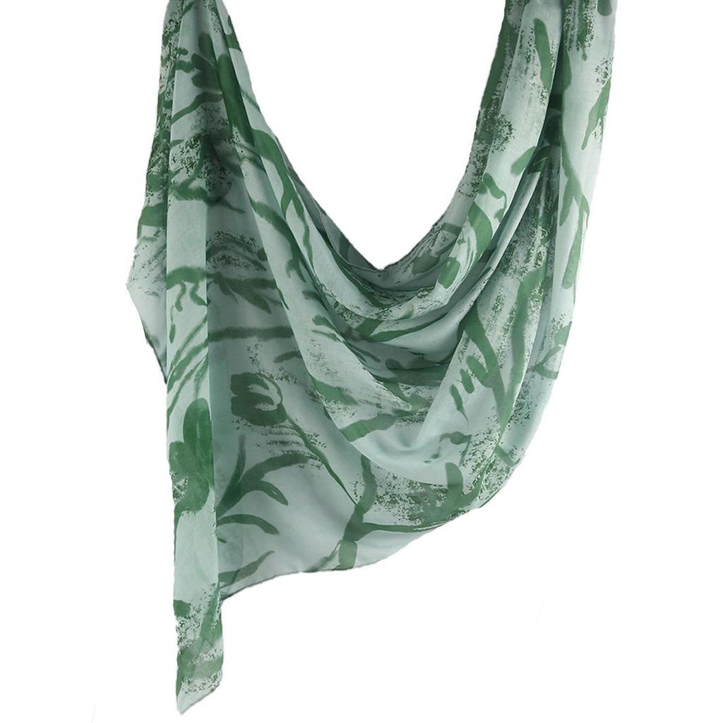 "Ethnic Watercolor Modal Cotton Shawl Satin Print Scarf for Women"