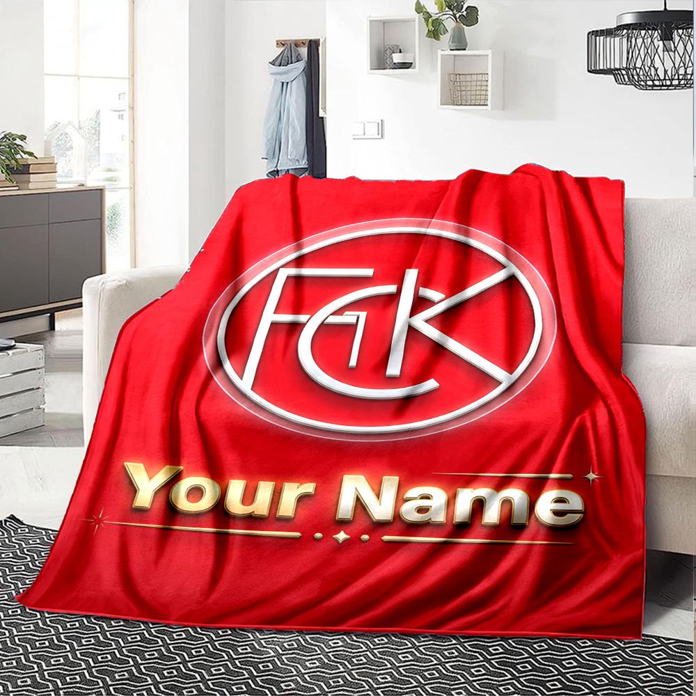 1pc 1.FC Kaiserslautern Blanket with Custom Name, Gift, for Men and Women, Soft Blanket, Good for Sofa Bed Couch Travel, Lightweight Flannel Blanket
